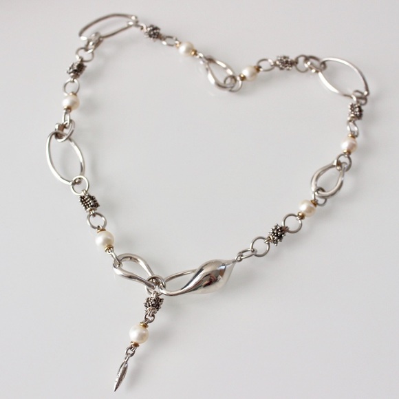 Michael Dawkins Jewelry - Michael Dawkins Sterling S 14K Gold Pearl Necklace